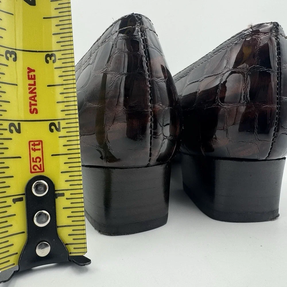 Mark Lemp‎ Walking Cradles Classics 6.5M Brown Croc Embossed Slip-On Loafers